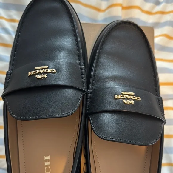 Coach Black Leather Women’s Loafers - Picture 2 of 5
